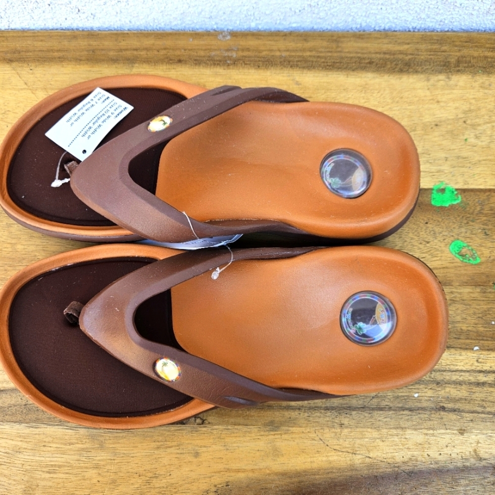 Hawaiian Jellys Ultra Comfort A'a Brown Lave Unisex  Sandal Women's Size… - Picture 2 of 16